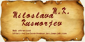 Miloslava Kušnorjev vizit kartica